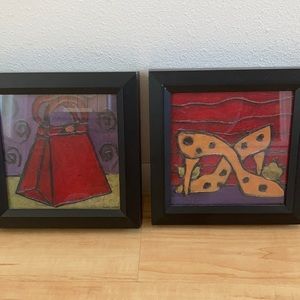 Fashion Purse and Shoes framed art Handbag & Heels